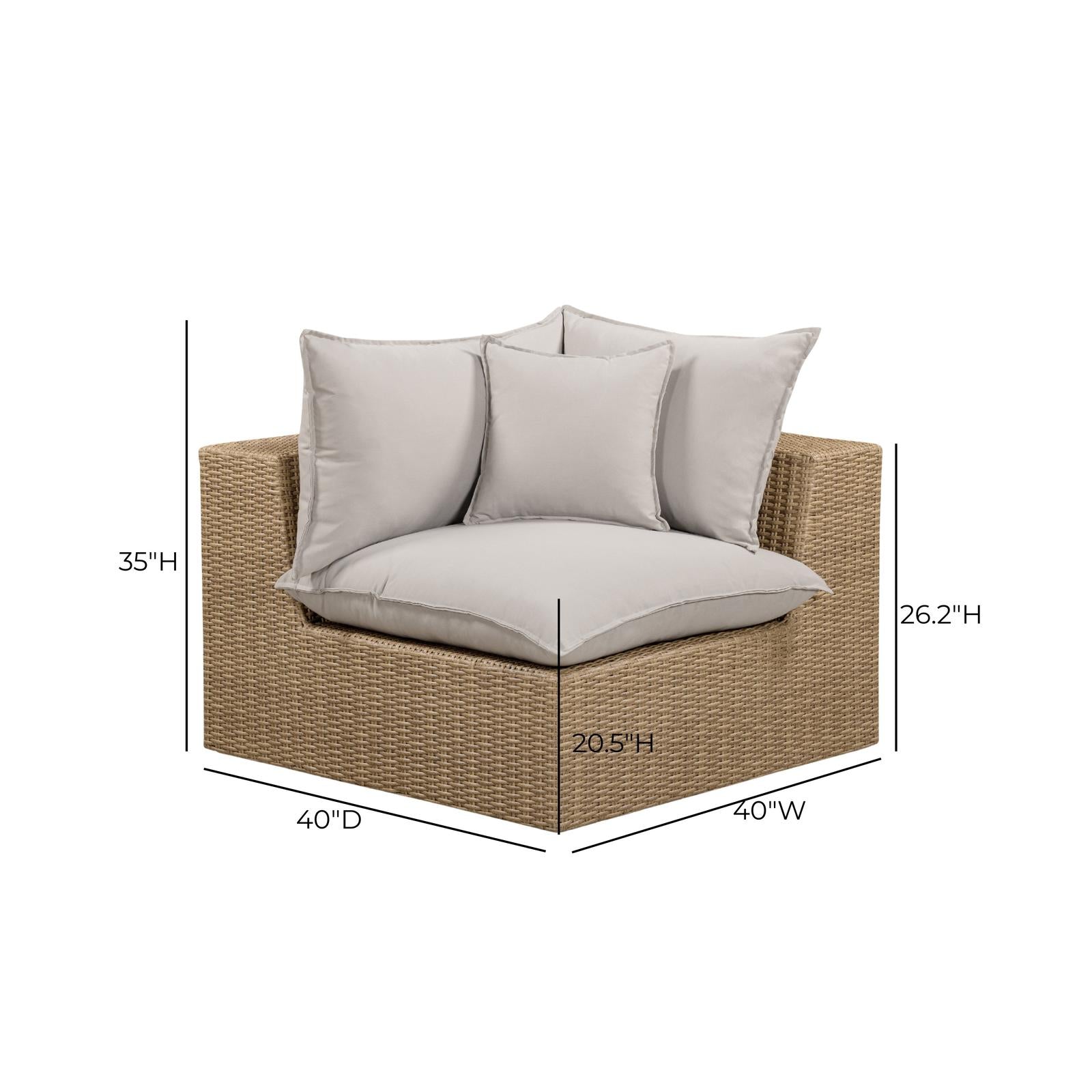 TOV Furniture Cali Performance Fabric & Wicker Outdoor Modular Components