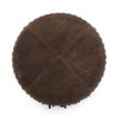 TOV Furniture Daphne Round Suede Fringe Ottoman