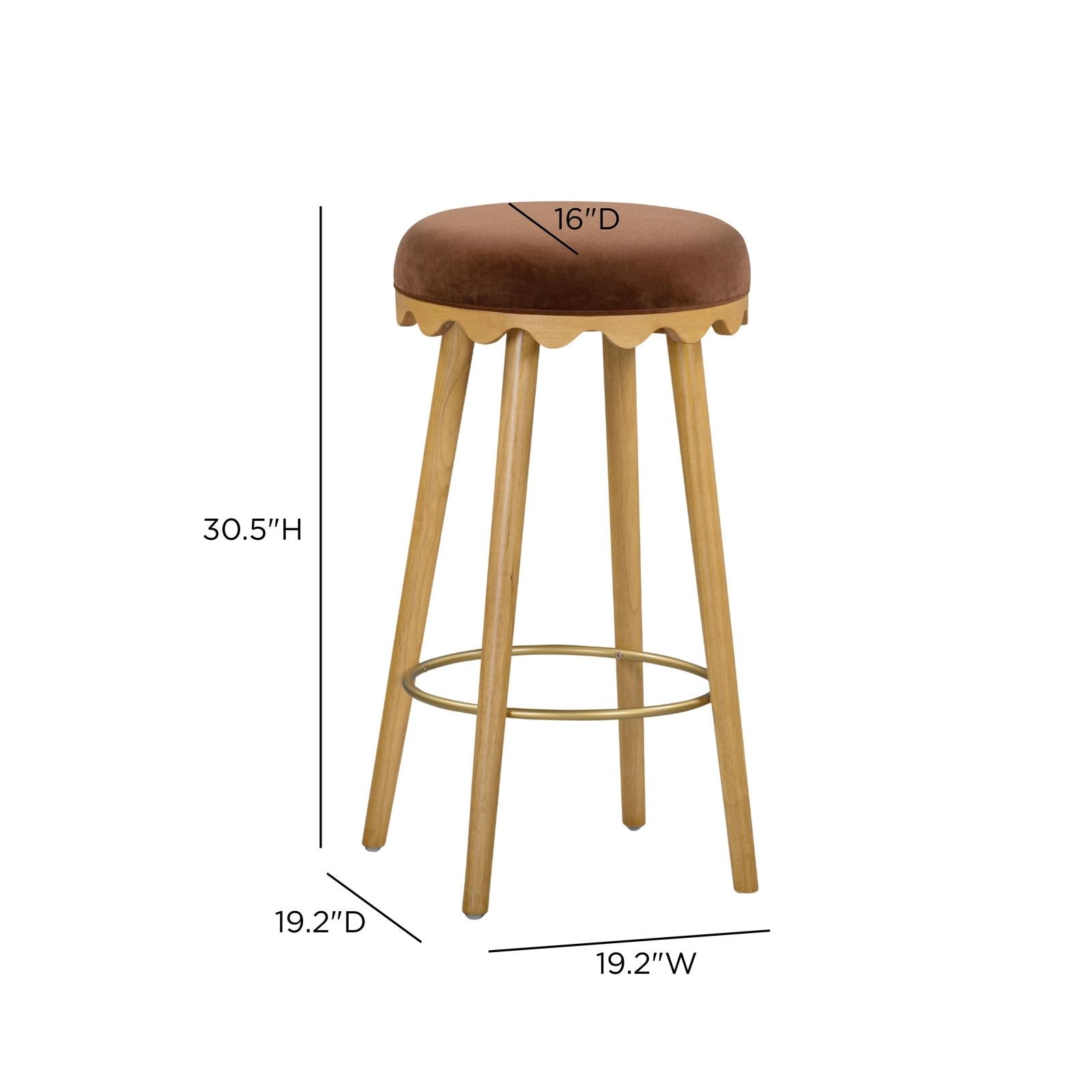 TOV Furniture Oodle Performance Vegan Mohair Bar Stool