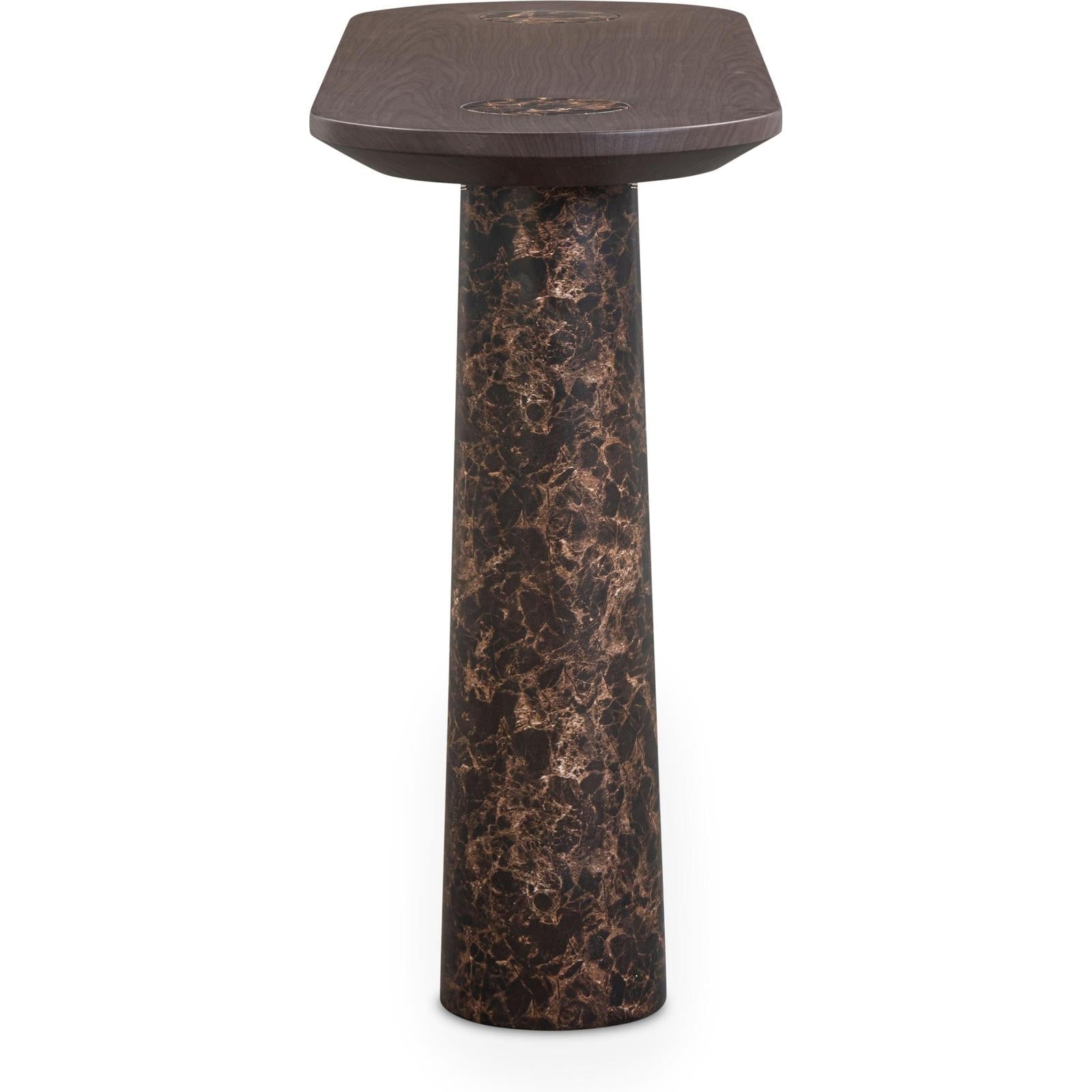 TOV Furniture Braya Faux Emperador Marble Console Table