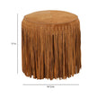 TOV Furniture Daphne Round Suede Fringe Ottoman