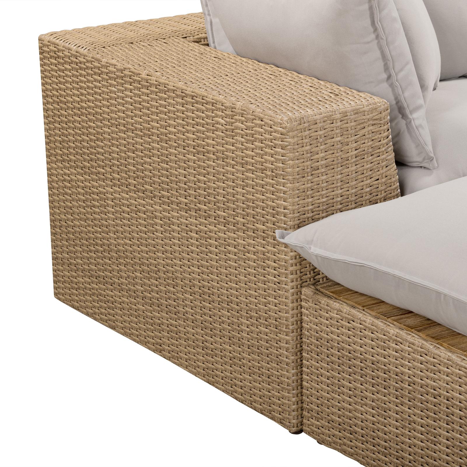 TOV Furniture Cali 4-Piece Performance Fabric & Wicker Outdoor Sectional
