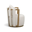 TOV Furniture Paolo Cream Upcycled Basketweave Fabric Outdoor Accent Chair