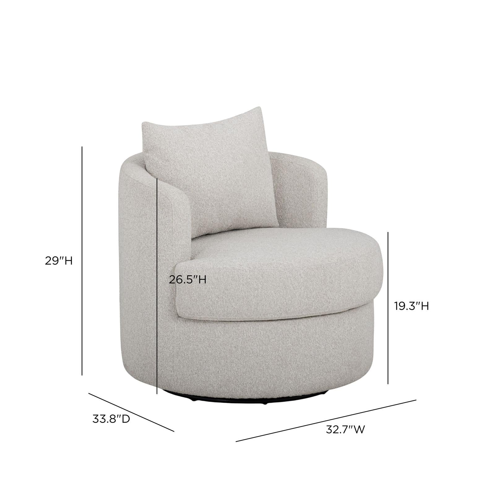 TOV Furniture Silvi Performance Boucle Swivel Accent Chair