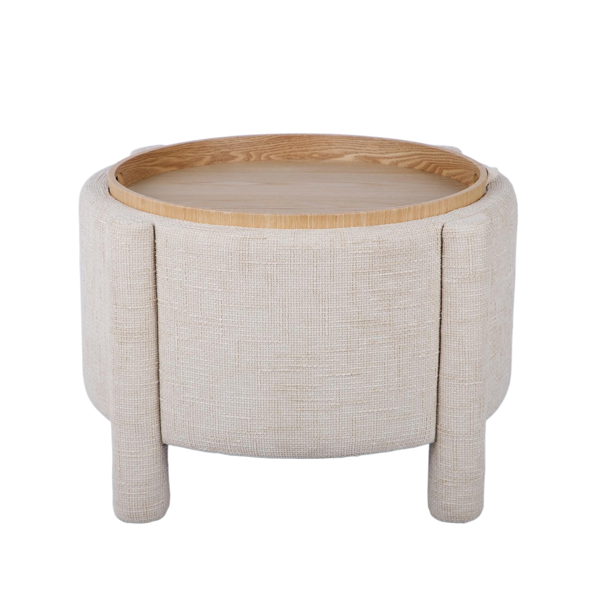 TOV Furniture Bellamy Railroad Chenille Storage Stool With Reversible Tray Top