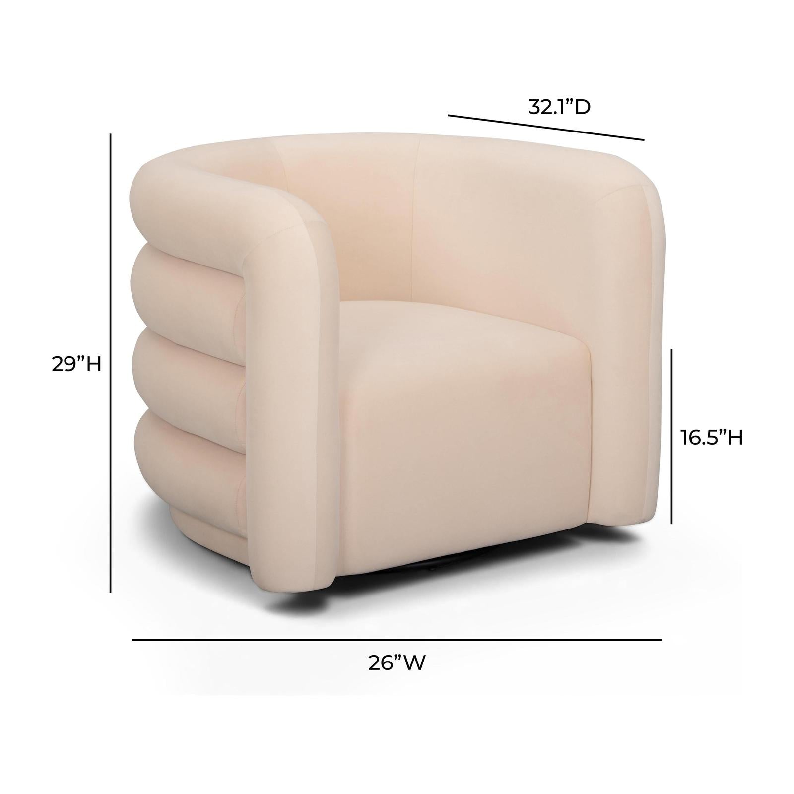 TOV Furniture Curves Performance Velvet Swivel Accent Chair