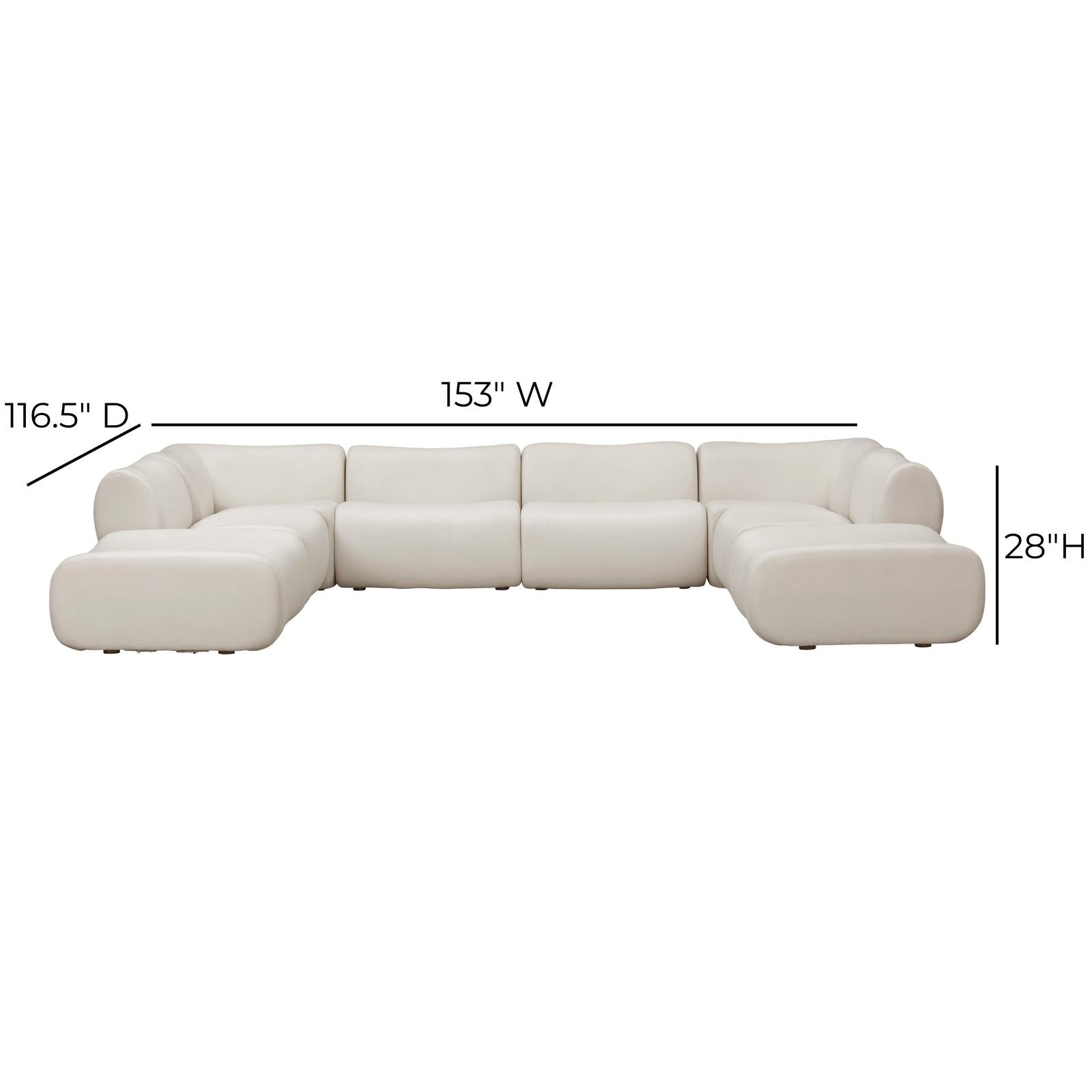 TOV Furniture Zenith 8-Piece Contract-Grade Upcycled Fabric Modular U-Sectional
