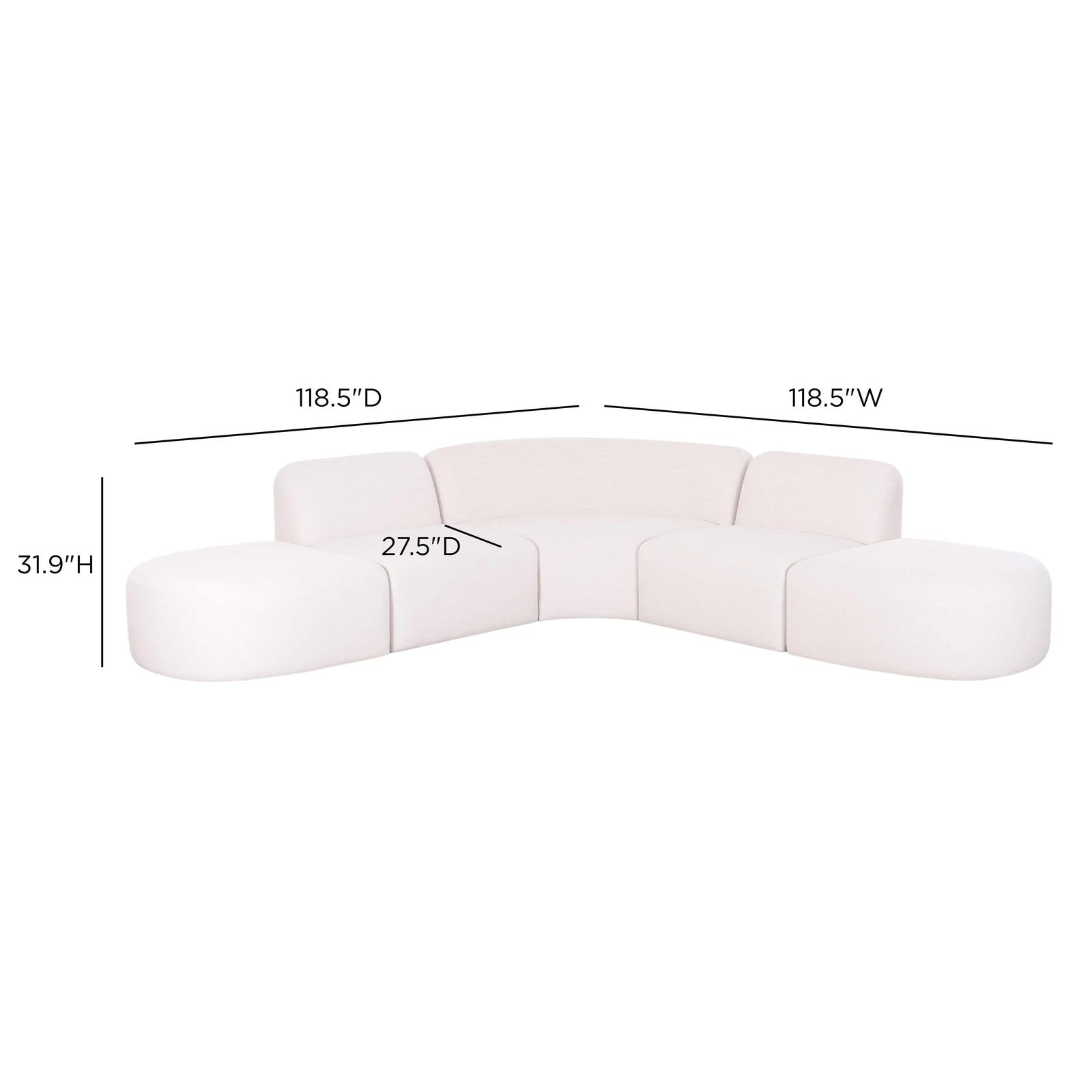 TOV Furniture Gorge 5-Piece Modular Euro Sectional