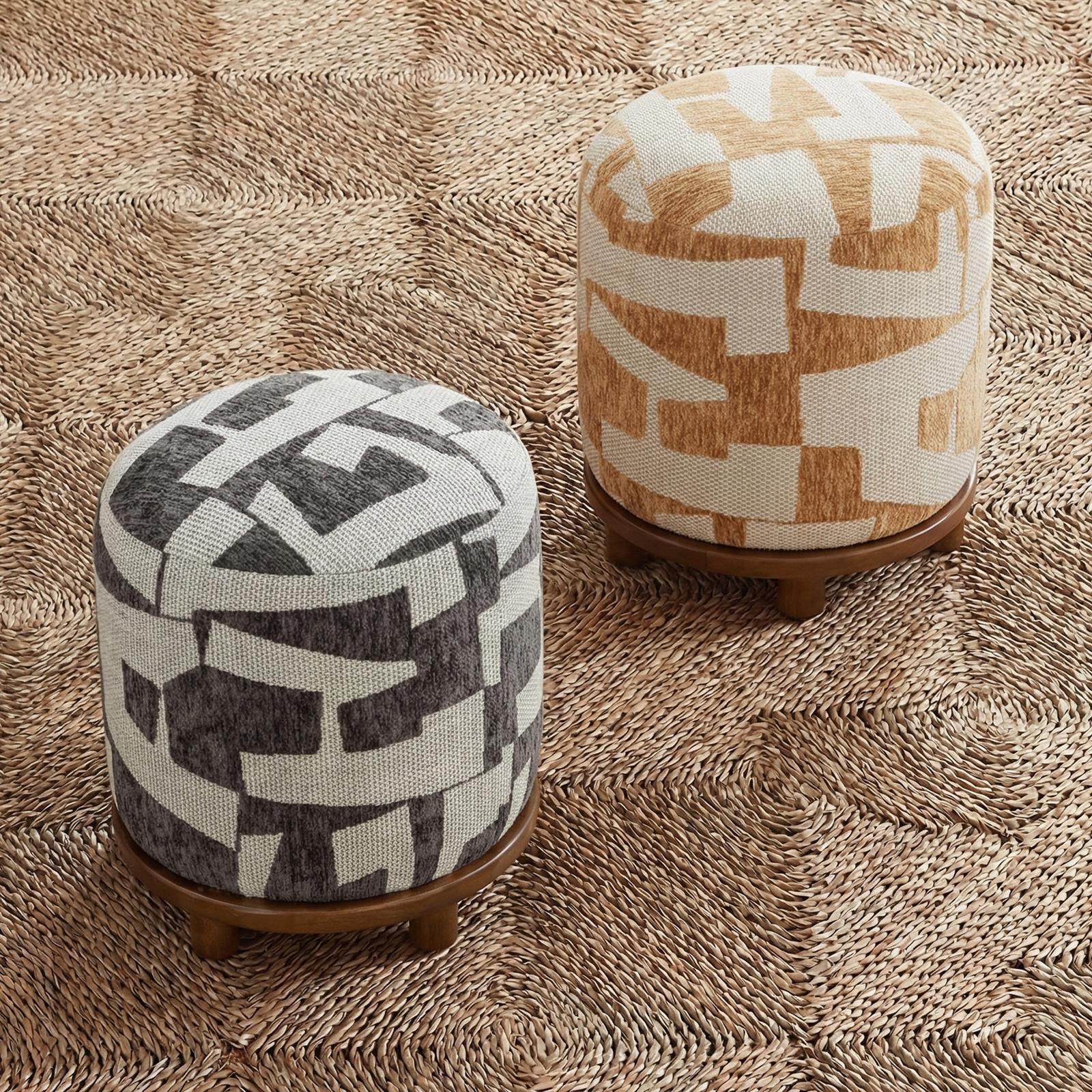 TOV Furniture Bisou Performance Jacquard Ottoman