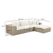 TOV Furniture Cali 4-Piece Performance Fabric & Wicker Outdoor Sectional