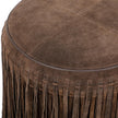 TOV Furniture Daphne Round Suede Fringe Ottoman
