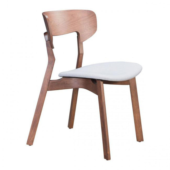 Zuo Russell Dining Chair Walnut & Light Gray - Set of 2