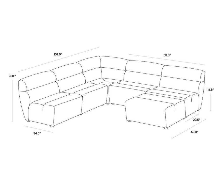 Sunpan Evert Coffee Table - Low