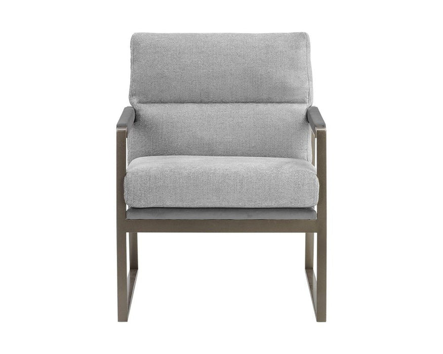 Sunpan David Lounge Chair - San Remo Winter Cloud / Antonio Charcoal