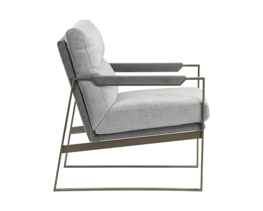 Sunpan David Lounge Chair - San Remo Winter Cloud / Antonio Charcoal