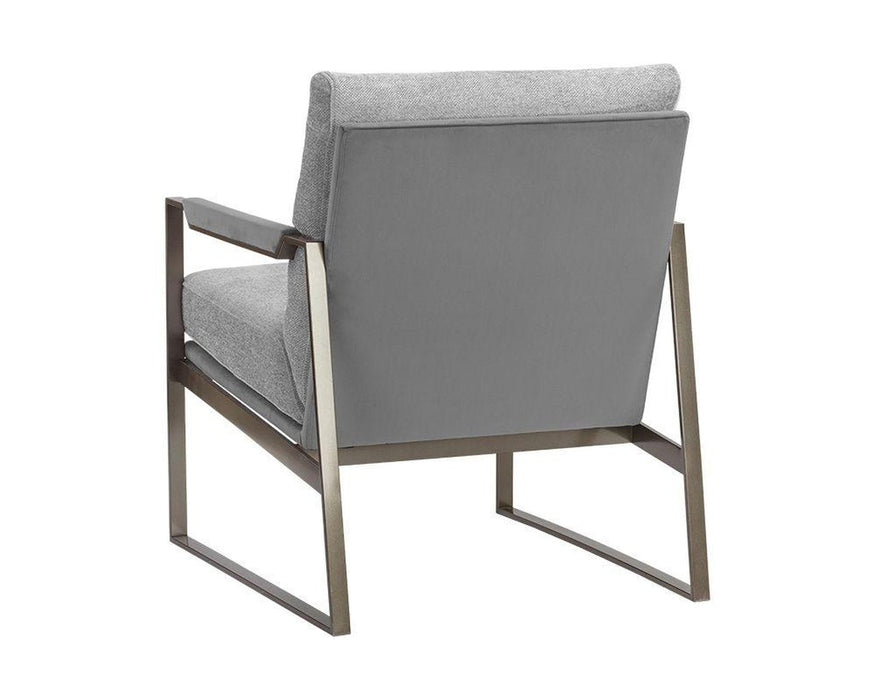 Sunpan David Lounge Chair - San Remo Winter Cloud / Antonio Charcoal