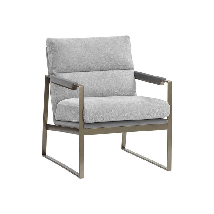Sunpan David Lounge Chair - San Remo Winter Cloud / Antonio Charcoal