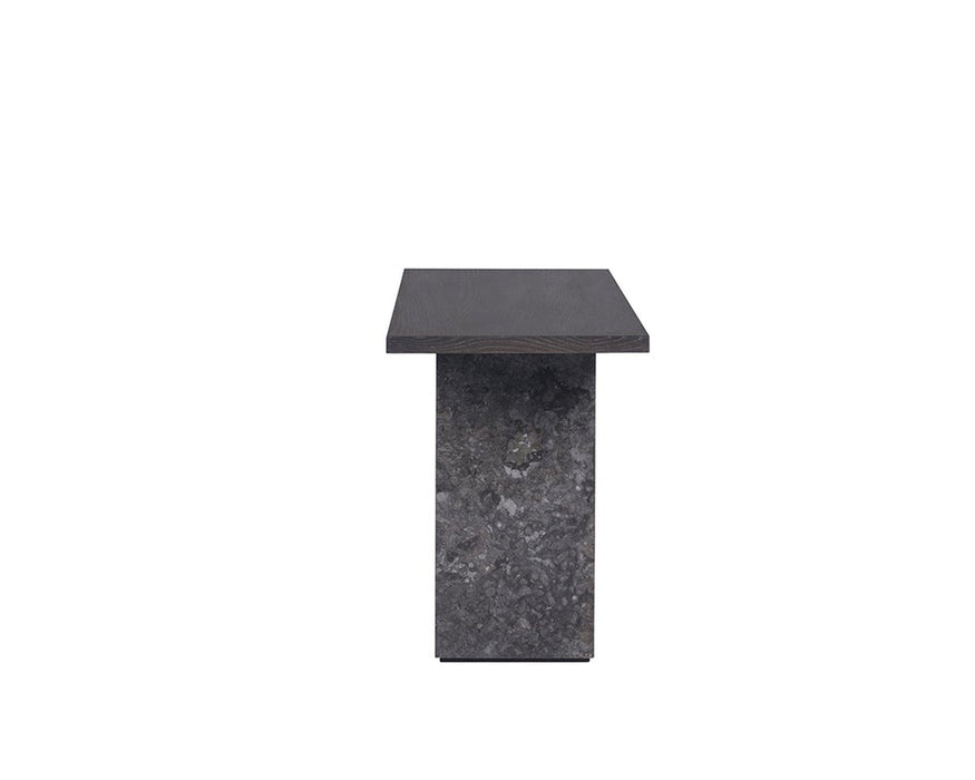 Sunpan Rebel Console Table - Grey Marble/Charcoal Grey
