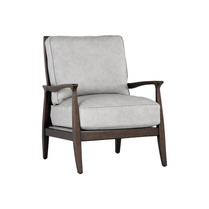 Sunpan Fedele Lounge Chair - Saloon Light Grey Leather