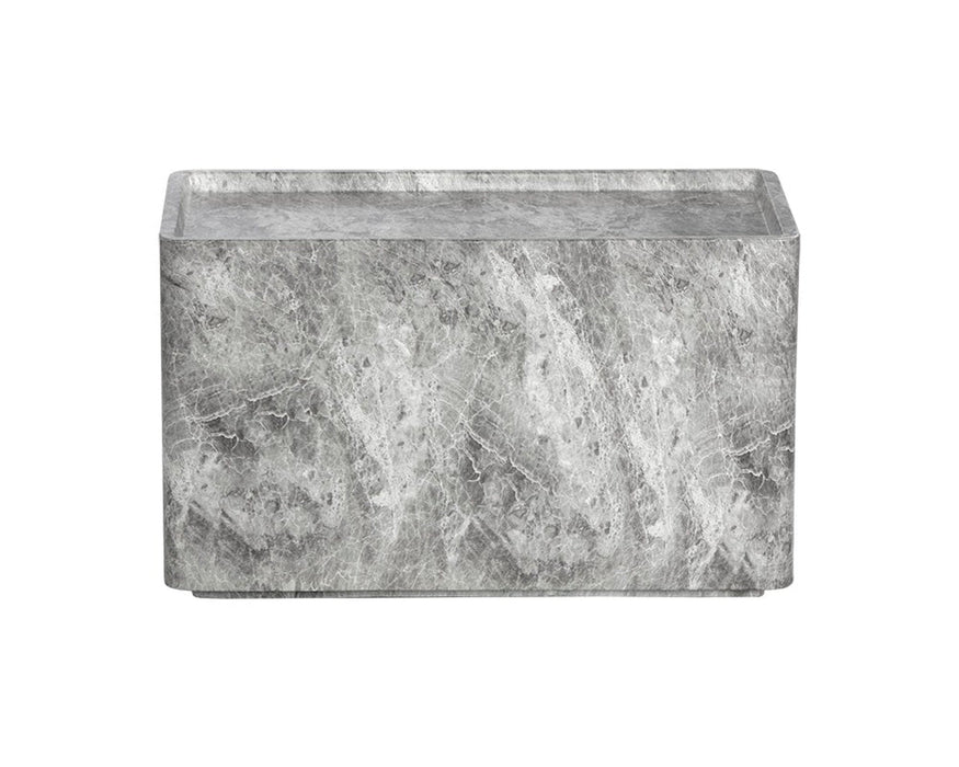 Sunpan Liza Side Table - Marble Look/Grey