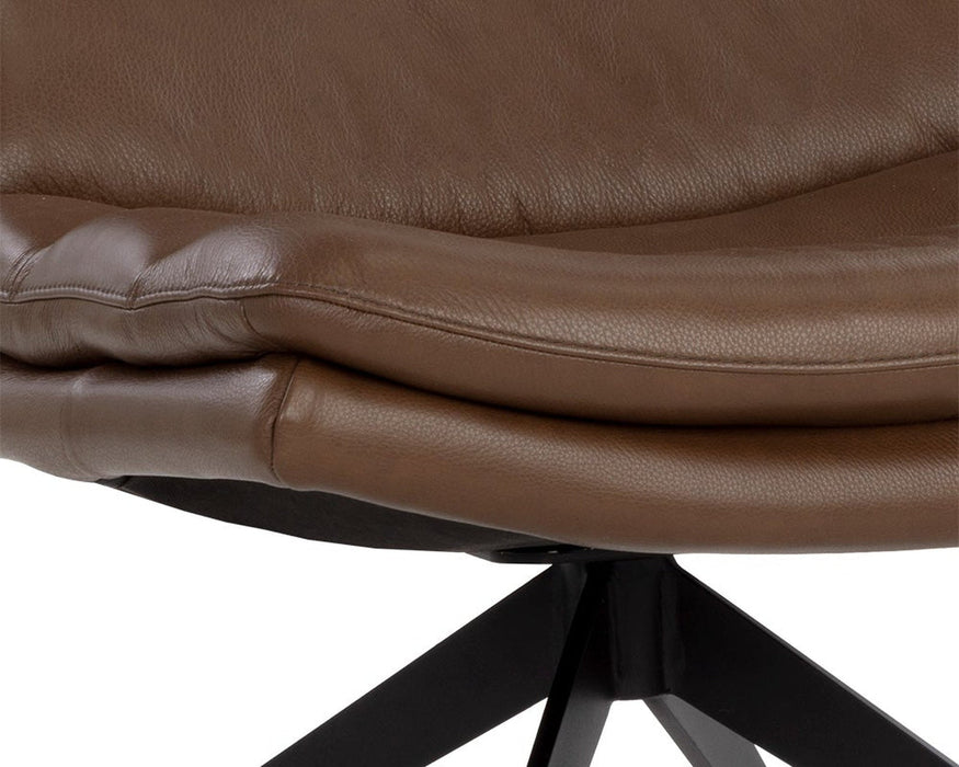 Sunpan Keller Swivel Lounge Chair - Missouri Mahogany Leather