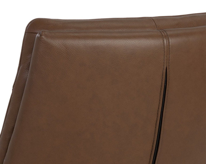 Sunpan Keller Swivel Lounge Chair - Missouri Mahogany Leather