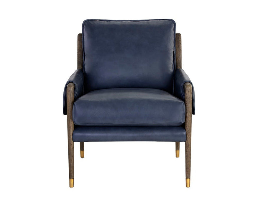 Sunpan Mauti Lounge Chair - Dark Brown - Cortina Ink Leather