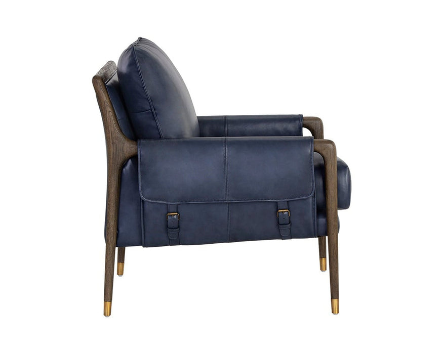 Sunpan Mauti Lounge Chair - Dark Brown - Cortina Ink Leather