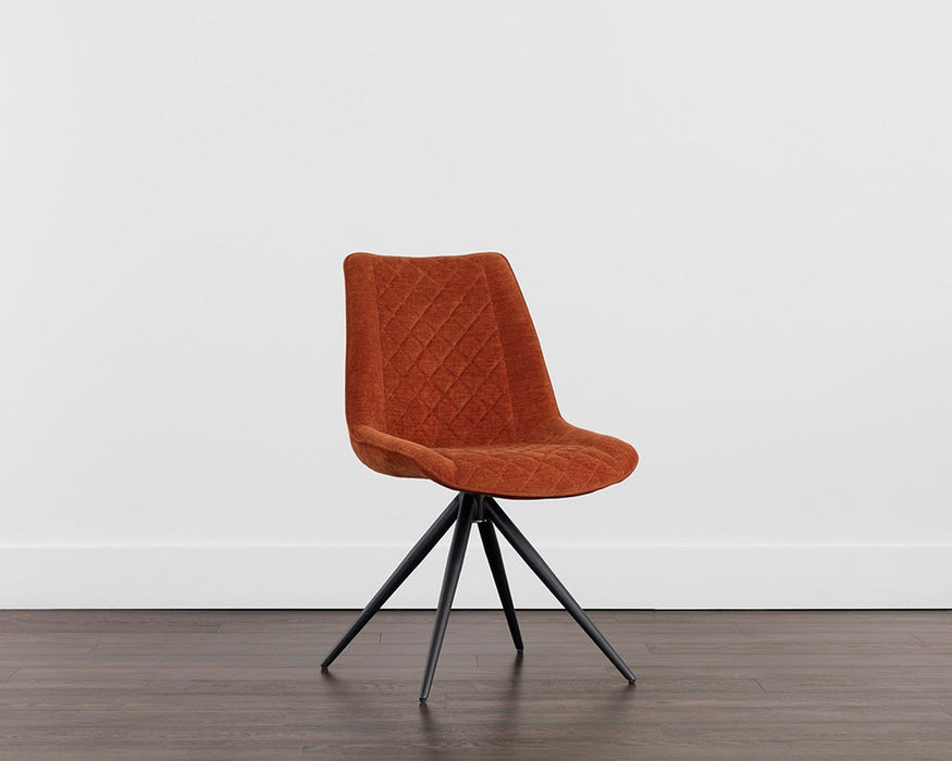 Sunpan Freya Swivel Dining Chair - Danny Rust