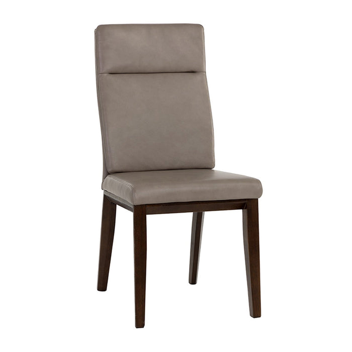 Sunpan Cashel Dining Chair - Alpine Grey Leather - Set of 2