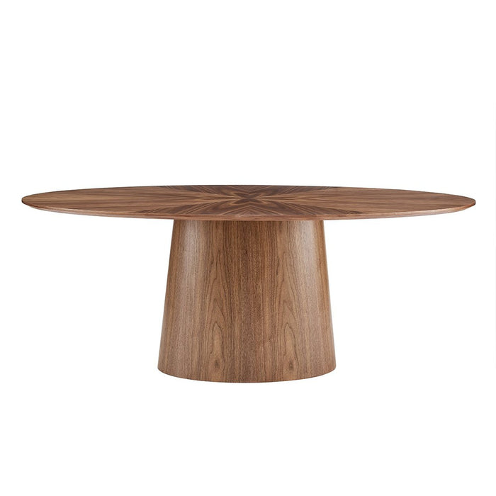 Euro Style Deodat 79" Oval Dining Table American Walnut