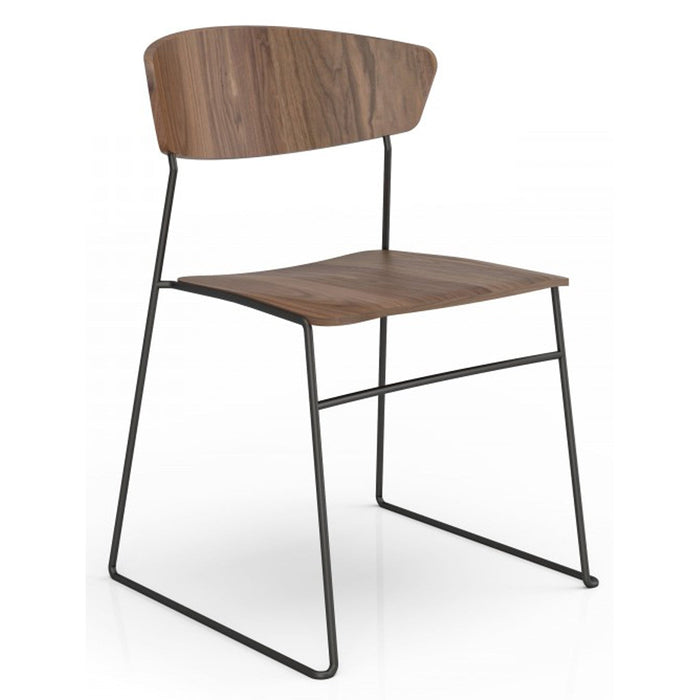 Huppe Wolfgang Metal Chair ‐ Walnut