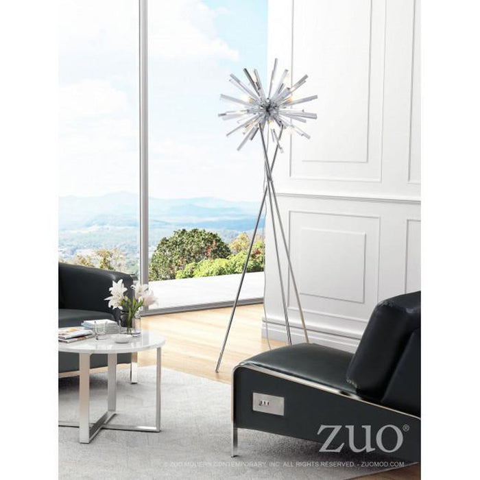 Zuo Savoy Floor Lamp Chrome