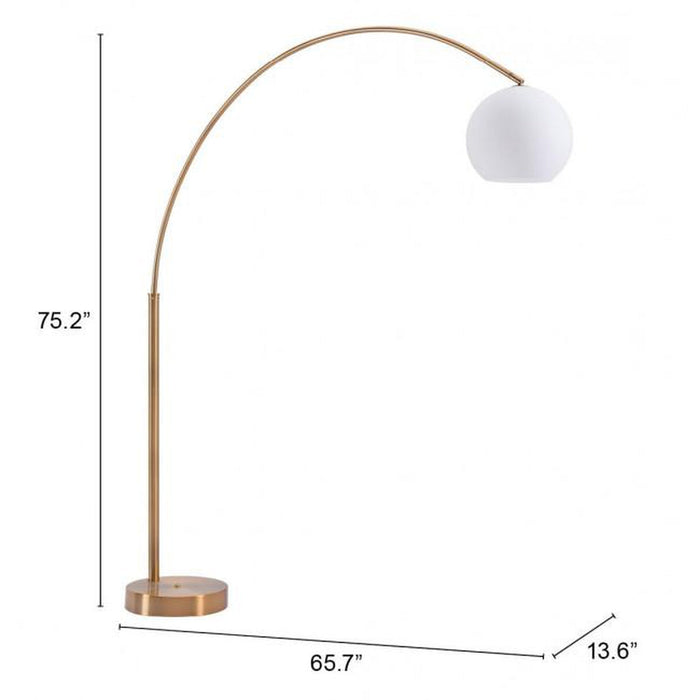 Zuo Griffith Floor Lamp Brushed Brass