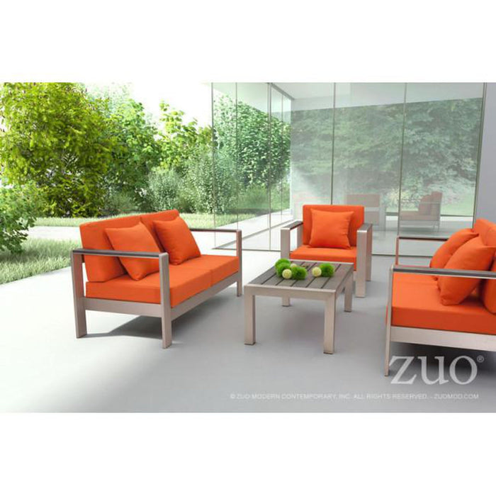Zuo Cosmopolitan Coffee Table Brushed Aluminum