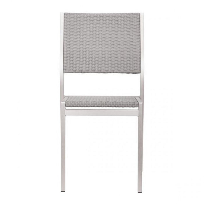 Zuo Metropolitan Dining Armless Chair Brushed Aluminum - Set of 2