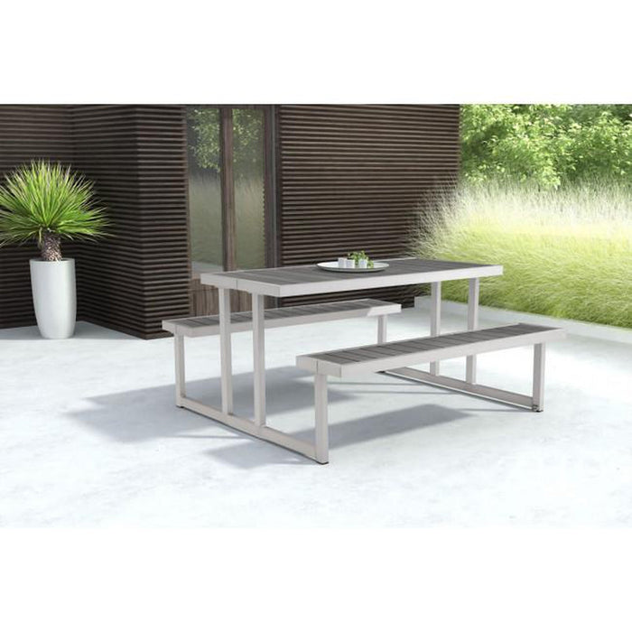 Zuo Cuomo Picnic Table Brushed Aluminum