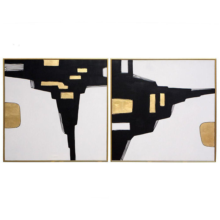 Sunpan City Life (set Of 2) - 48" X 48" - Gold Floater Frame