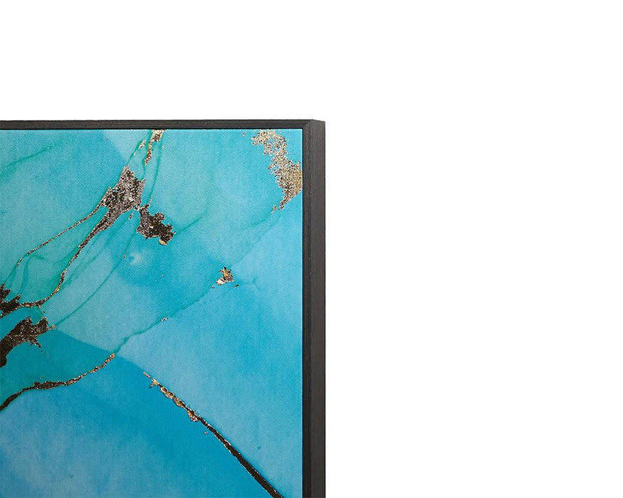 Sunpan Blue Lagoon (Set Of 3) - 30" X 60" - Charcoal Floater Frame