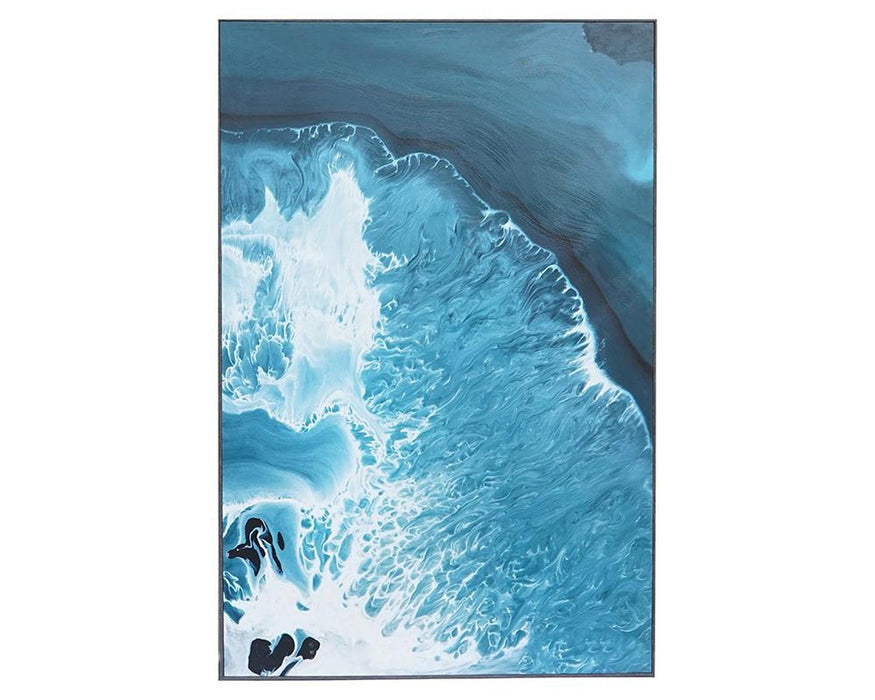 Sunpan Aquamarine (Set of 2) - 40" x 60" - Distressed Brown Floater Frame
