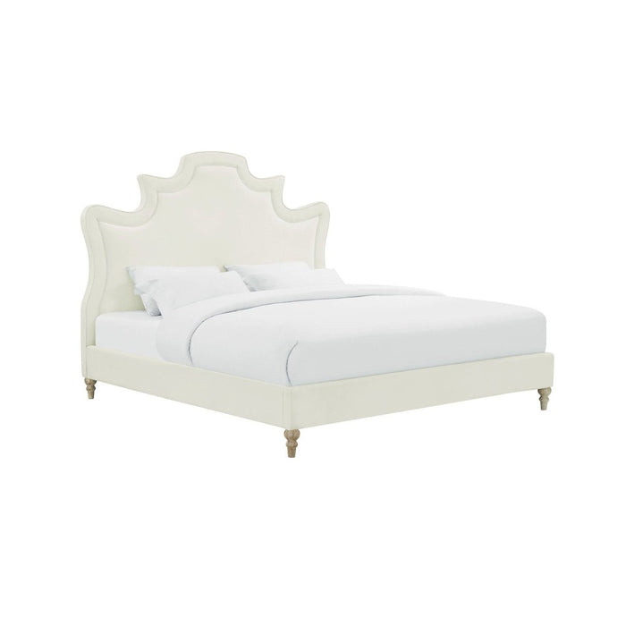 TOV Furniture Serenity Cream Velvet Bed