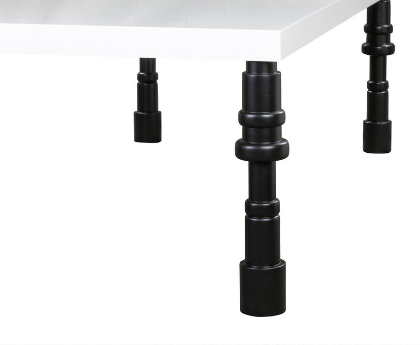 TOV Furniture Spindle White Lacquer Dining Table