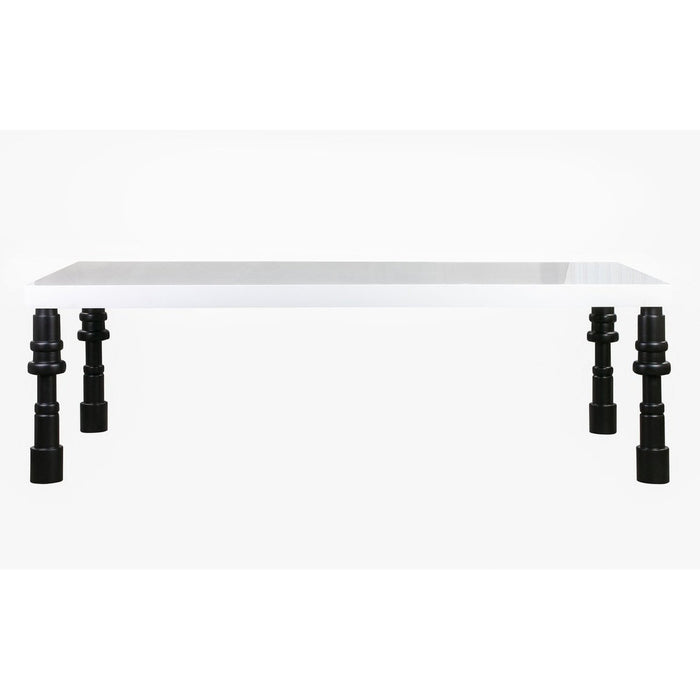 TOV Furniture Spindle White Lacquer Dining Table