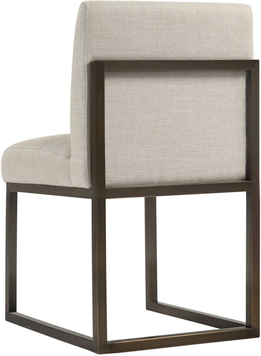 TOV Furniture Haute Beige Linen Chair in Brass