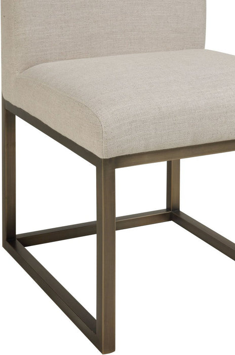 TOV Furniture Haute Beige Linen Chair in Brass