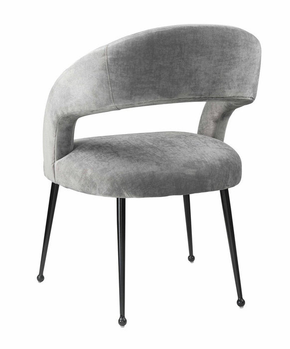 TOV Furniture Rocco Slub Grey Dining Chair