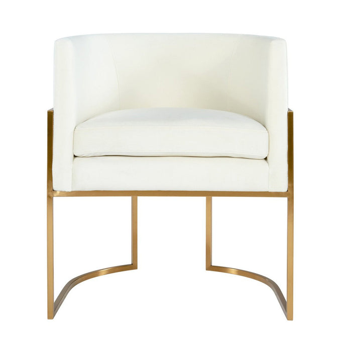 TOV Furniture Giselle Cream Velvet Dining Chair Gold Leg by Inspire Me! Home Decor