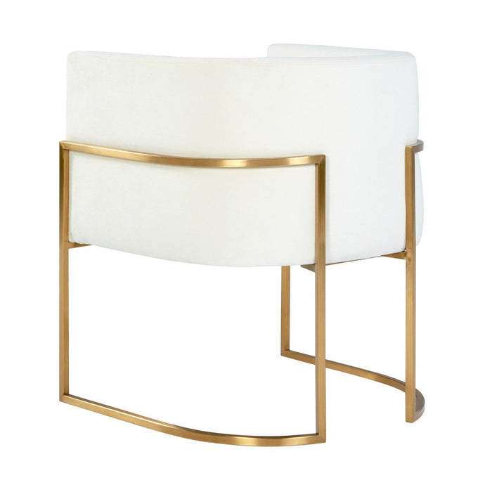 TOV Furniture Giselle Cream Velvet Dining Chair Gold Leg by Inspire Me! Home Decor