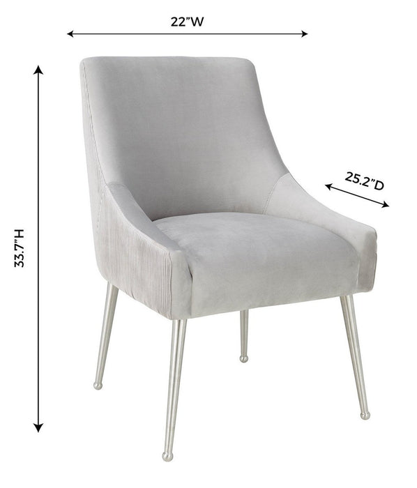 TOV Furniture Beatrix Pleated Velvet Side Chair