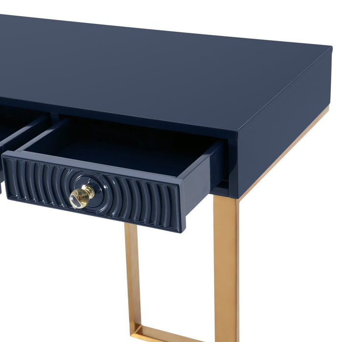 TOV Furniture Janie Blue Lacquer Desk